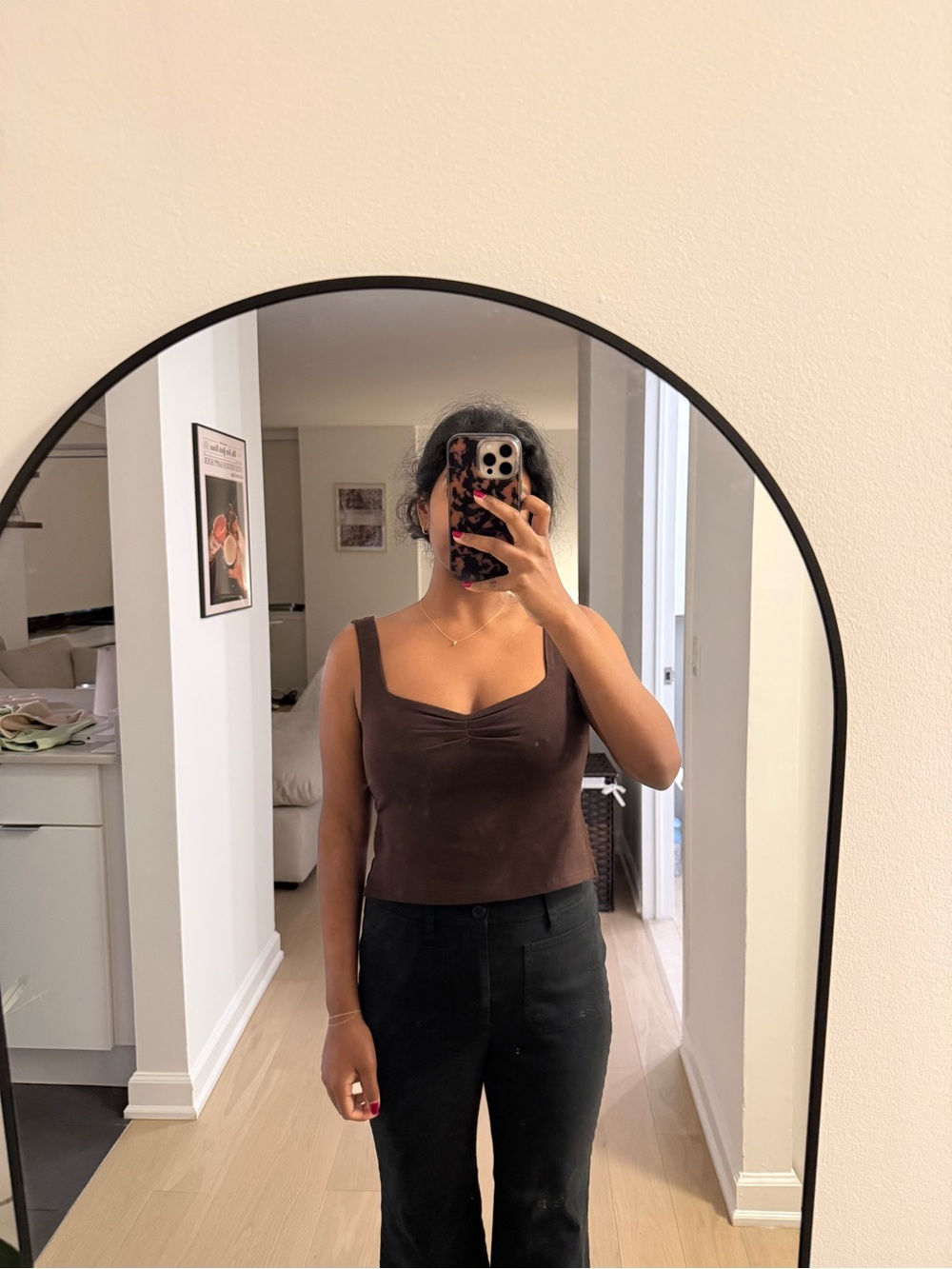 Brown Square-Neck Tank Top - Women
